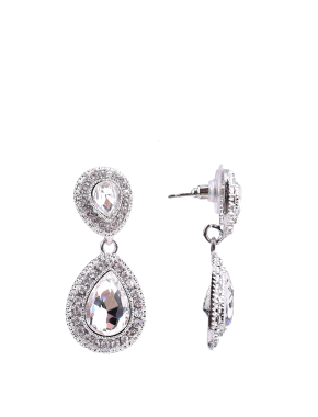 Жіночі сережки підвіски MIRATON з камінням у сріблі - фото 1 - Miraton