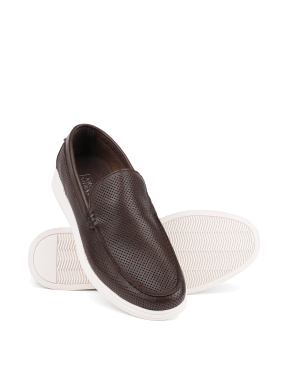 Мужские туфли слиперы Miguel Miratez кожаные коричневые - фото 2 - Miraton