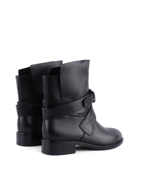 Жіночі черевики чорні шкіряні з підкладкою байка - фото 3 - Miraton