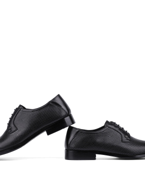 Чоловічі туфлі броги Miguel Miratez чорні шкіряні - фото 2 - Miraton