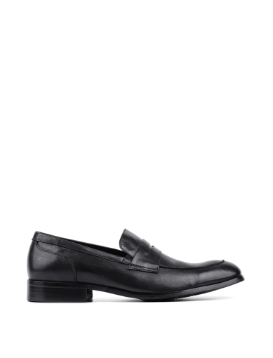 Мужские туфли лоферы черные кожаные фото 1