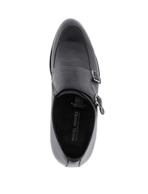 Мужские туфли кожаные черные монки - фото 4 - Miraton