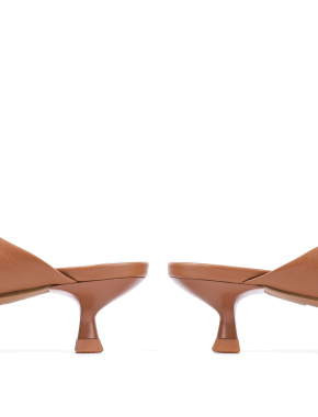 Женские сабо MIRATON коричневые кожаные - фото 1 - Miraton
