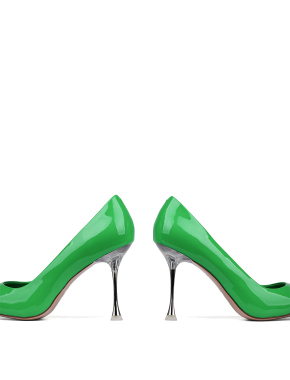 Женские туфли лодочки MIRATON лаковые зеленые - фото 2 - Miraton