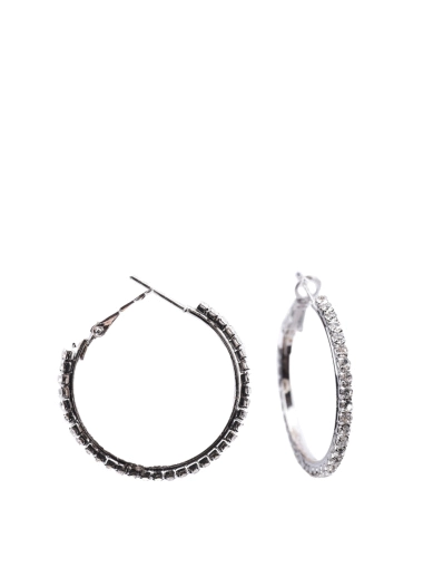 Жіночі сережки конго MIRATON в сріблі з камінням фото 1