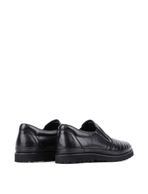 Мужские туфли слипоны черные кожаные - фото 4 - Miraton