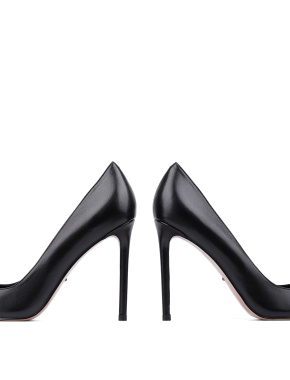 Жіночі туфлі з гострим носком чорні шкіряні - фото 2 - Miraton