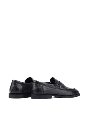 Мужские туфли лоферы Miguel Miratez черные кожаные - фото 4 - Miraton