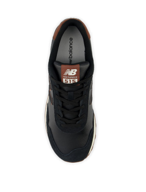 Чоловічі кросівки New Balance 515 шкіряні чорні - фото 4 - Miraton