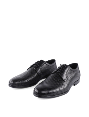 Мужские туфли броги кожаные черные - фото 2 - Miraton