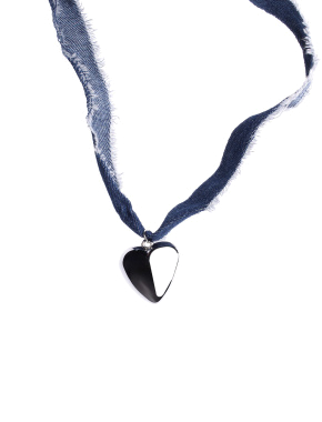 Жіночий чокер MIRATON з підвіскою серце джинс - фото 3 - Miraton