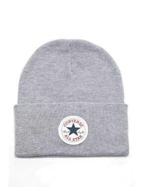 Шапка Converse Chuck Patch Beanie серая - фото 1 - Miraton