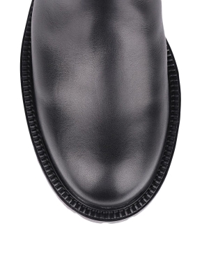 Жіночі чоботи чорні шкіряні з підкладкою із натурального хутра - фото 4 - Miraton