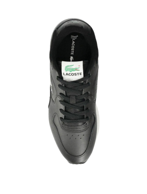 Мужские кроссовки Lacoste Linetrack кожаные черные - фото 4 - Miraton