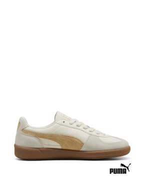 Женские кеды PUMA Palermo Lth Sneakers замшевые молочного цвета - фото  - Miraton