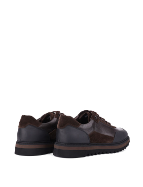 Мужские туфли коричневые кожаные - фото 3 - Miraton