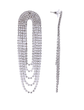 Жіночі сережки підвіски MIRATON з камінням у сріблі - фото 1 - Miraton
