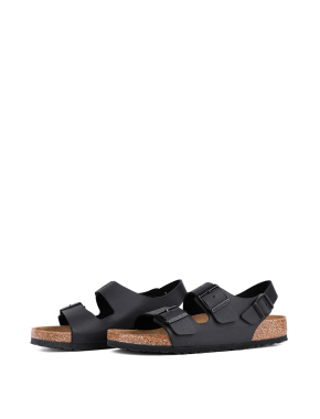 Чоловічі сандалі BIRKENSTOCK зі штучної шкіри чорні - фото 2 - Miraton