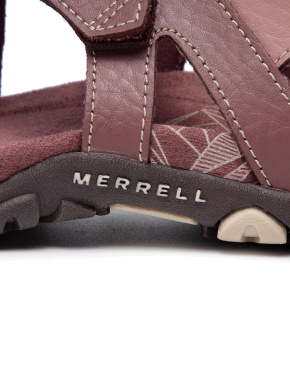 Женские сандалии Merrell Sandspur кожаные бордовые - фото 7 - Miraton