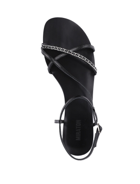 Женские сандалии MIRATON кожаные черные - фото 3 - Miraton