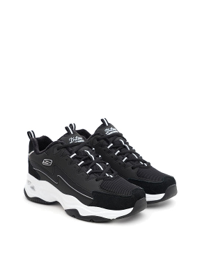 Женские кроссовки Skechers D'LITES 4.0 кожаные черные с подкладкой из текстиля - фото 3 - Miraton