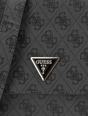 Женская серая сумка Guess через плечо с принтом - фото 6 - Miraton