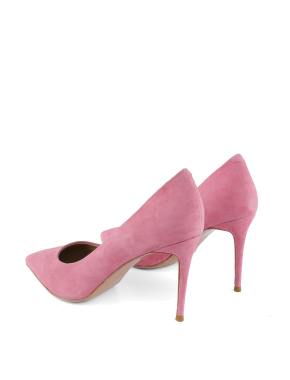 Жіночі туфлі велюрові рожеві з гострим носком - фото 3 - Miraton