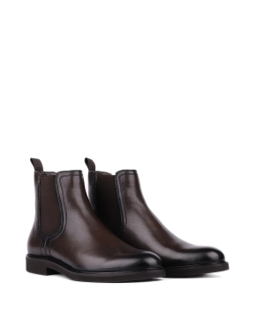 Мужские ботинки челси коричневые кожаные - фото 2 - Miraton