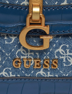 Женская джинсовая сумка Guess через плечо с принтом - фото 4 - Miraton