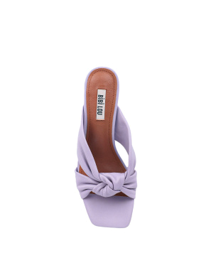 Жіночі сабо з квадратним носком шкіряні фіолетові - фото 4 - Miraton