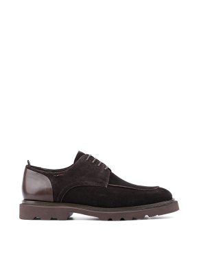 Мужские туфли дерби коричневые замшевые - фото 1 - Miraton