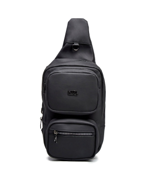 Чоловіча сумка слінг Karl Lagerfeld тканинна чорна - фото 1 - Miraton