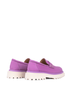 Жіночі туфлі лофери велюрові фіолетові - фото 3 - Miraton