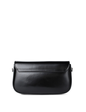 Женская сумка через плечо MIRATON кожаная черная с декоративной застежкой - фото 3 - Miraton