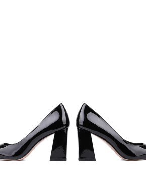 Жіночі туфлі-човники Attizzare лакові з квадратним носом чорні - фото 3 - Miraton