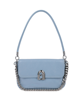 Жіноча сумка багет MIRATON шкіряна блакитна з декоративною застібкою - фото 2 - Miraton