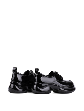 Жіночі туфлі дербі MIRATON лакові чорні жіночі туфлі - фото 4 - Miraton