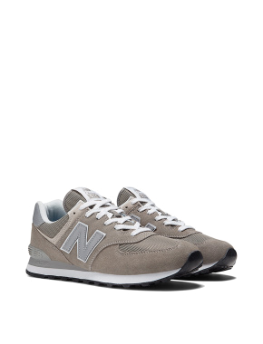 Мужские кроссовки New Balance 574 замшевые серые - фото 4 - Miraton