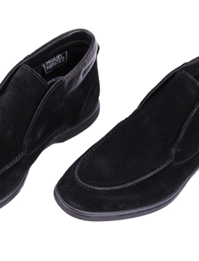 Чоловічі черевики лофери чорні замшеві з підкладкою байка - фото 5 - Miraton