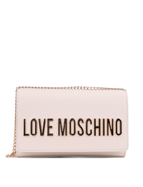 Жіноча сумка крос-боді Love Moschino з екошкіри молочна - фото 2 - Miraton