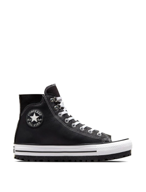 Жіночі кеди чорні шкіряні Converse Chuck Taylor All Star - фото 1 - Miraton