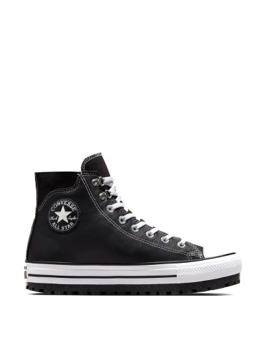 Жіночі кеди чорні шкіряні Converse Chuck Taylor All Star фото 1