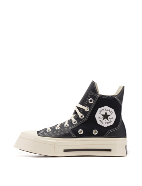 Женские кеды Converse Chuck 70 De Luxe Squared черные тканевые - фото 1 - Miraton