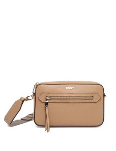 Женская сумка camera bag DKNY кожаная бежевая - фото  - Miraton