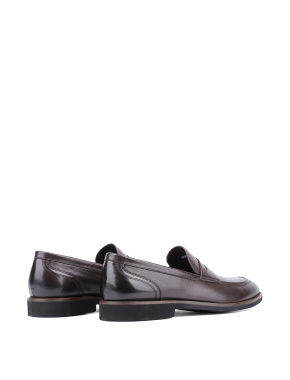 Мужские туфли лоферы Miguel Miratez коричневые кожаные - фото 4 - Miraton