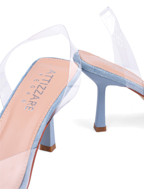 Жіночі туфлі слінгбеки Attizzare зі штучної шкіри блакитні з камінням - фото 2 - Miraton