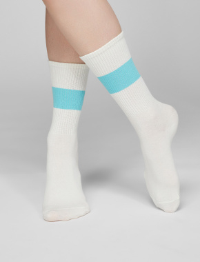 Набір жіночих високих шкарпеток Legs Socks Cotton Line жовті, 2 пари - фото 2 - Miraton