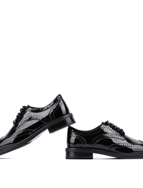 Жіночі туфлі броги чорні лакові - фото 2 - Miraton