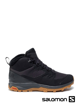 Мужские ботинки Salomon Outsnap Cswp из искусственной кожи черные с подкладкой из искусственного мех - фото 1 - Miraton