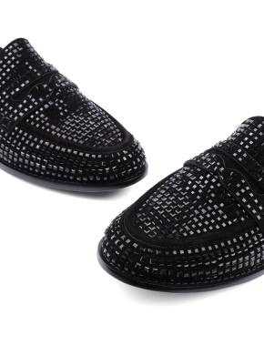 Женские туфли лоферы черные замшевые - фото 5 - Miraton
